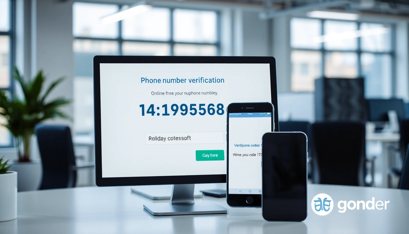 Interface de vérification des numéros de téléphone en ligne démontrant la confiance et l'efficacité dans un bureau moderne.