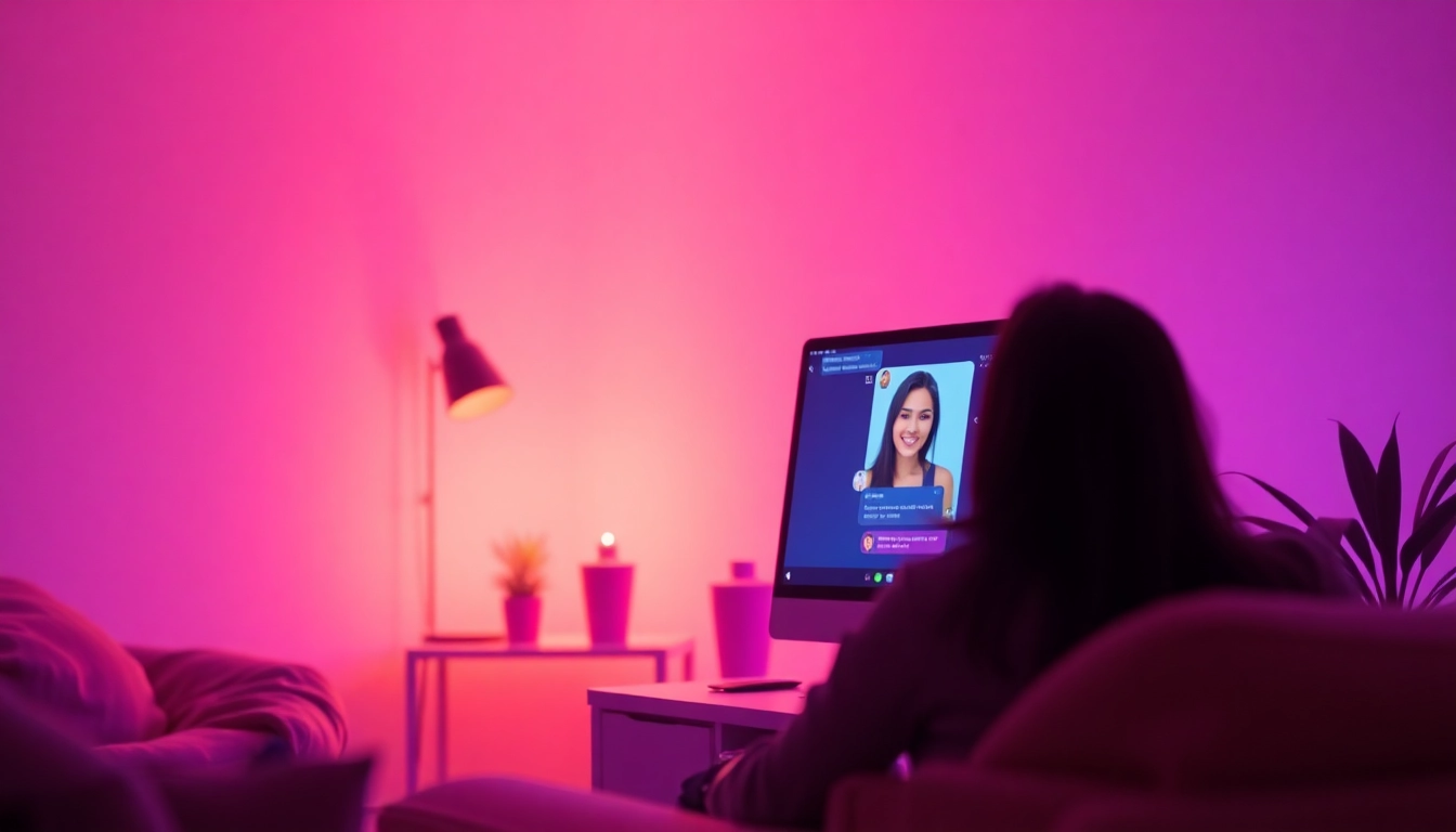 AI sexchat interactive interface showcasing a cozy digital conversation.