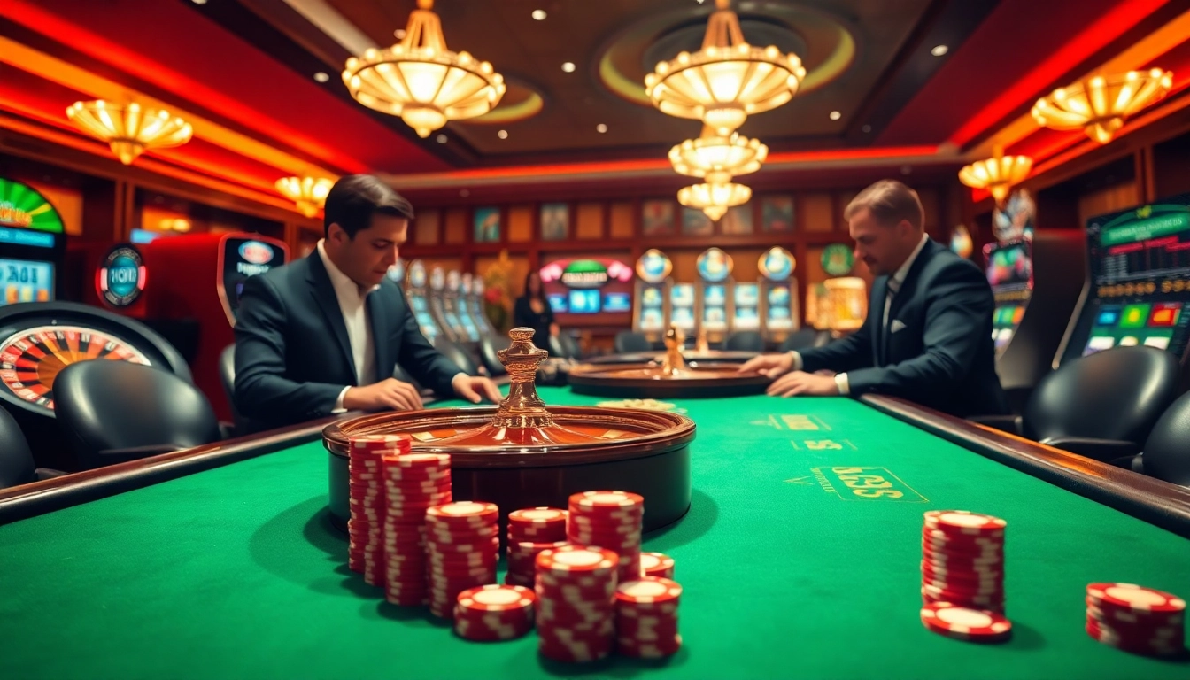 Certainly! Players engaging at a casino table at 88i nhà cái, showcasing excitement and winnings.