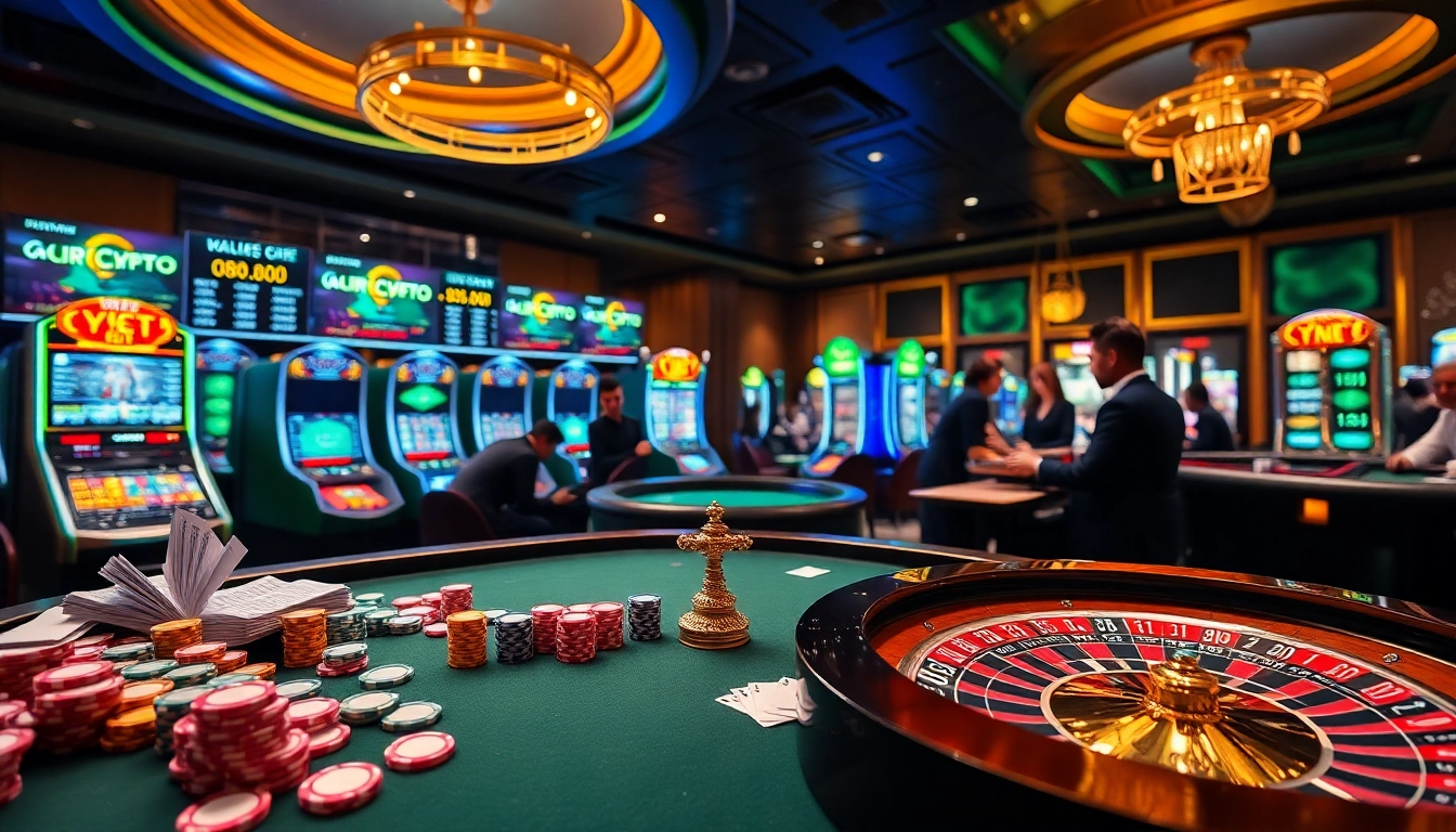 Vivez l'excitation du crypto casino France avec des tables de jeu dynamiques et des joueurs engagés dans un cadre luxueux.