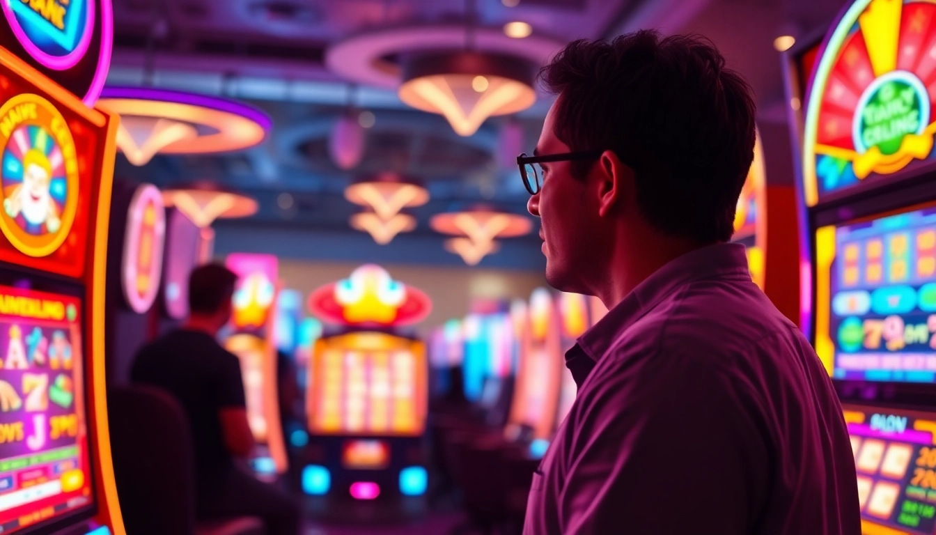 Jouent aux machines à sous en ligne en argent réel avec un gameplay captivant dans un casino animé.