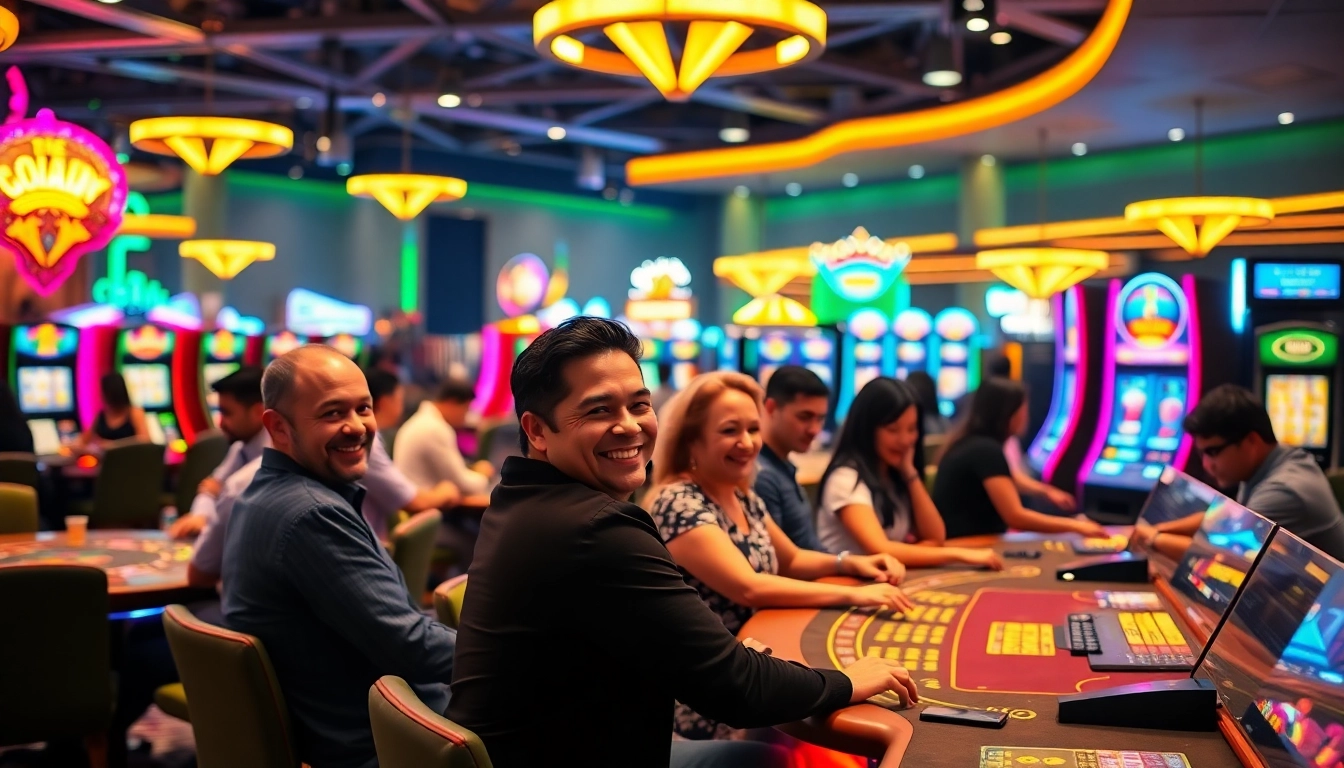 Joueurs profitant des jeux de casino crypto dans un environnement dynamique et engageant.