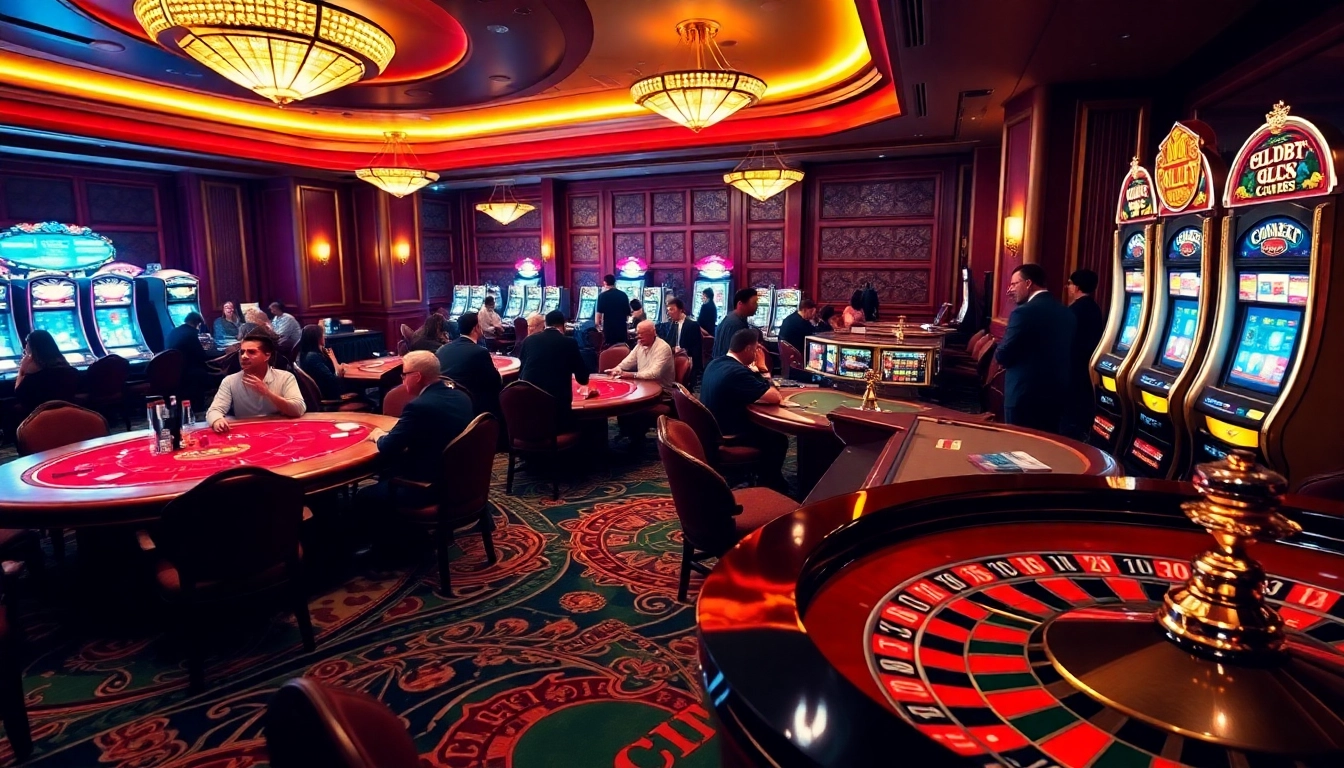 Engaging gamblers enjoying CM88 table games in a luxurious casino setting.